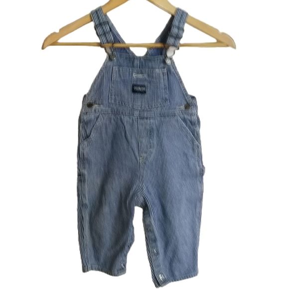 OshKosh B'gosh Other - KID VINTAGE OSHKOSH Cotton Jeans Light Wash Overalls Size 18M